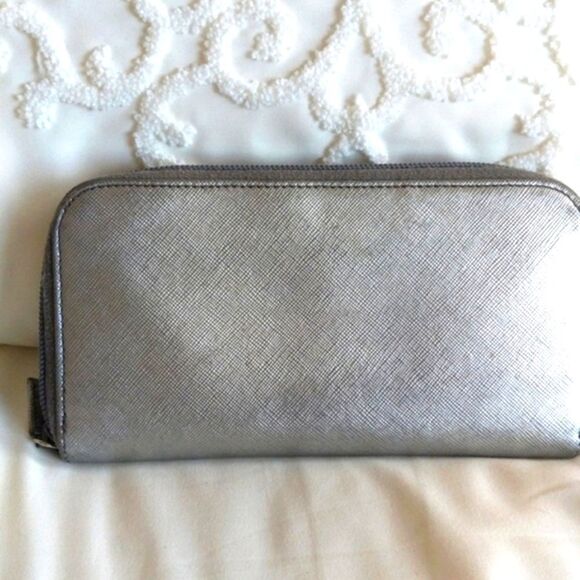 PRADA Metallic Leather Zip Around Wallet - Picture 5 of 16